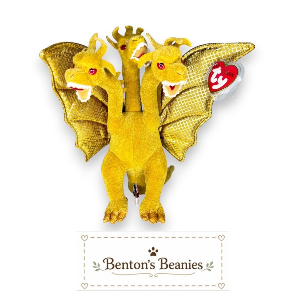 King Ghidorah Ty Classic | Golden Three-Headed Guardian | Mint Heart Tag